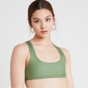 J Crew Heritage scoopneck bikini top light olive green